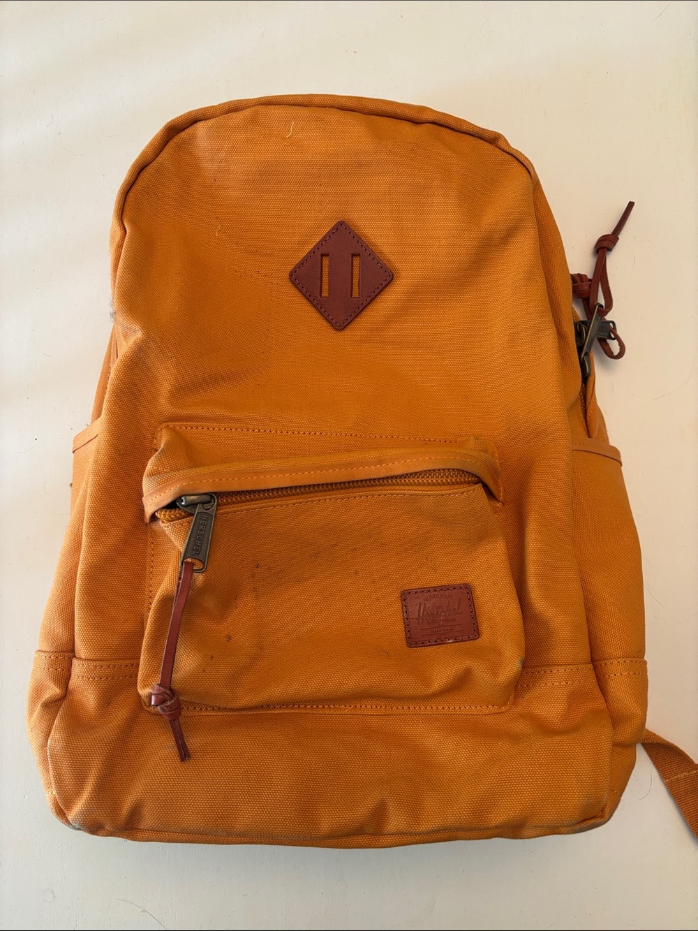 Herschel Orange Thick Canvas Backpack